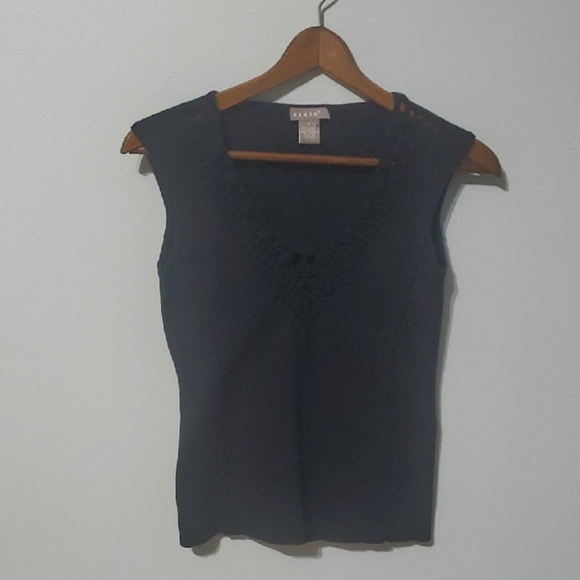 Kenar Black V-Neck Tank Top - Picture 1 of 3
